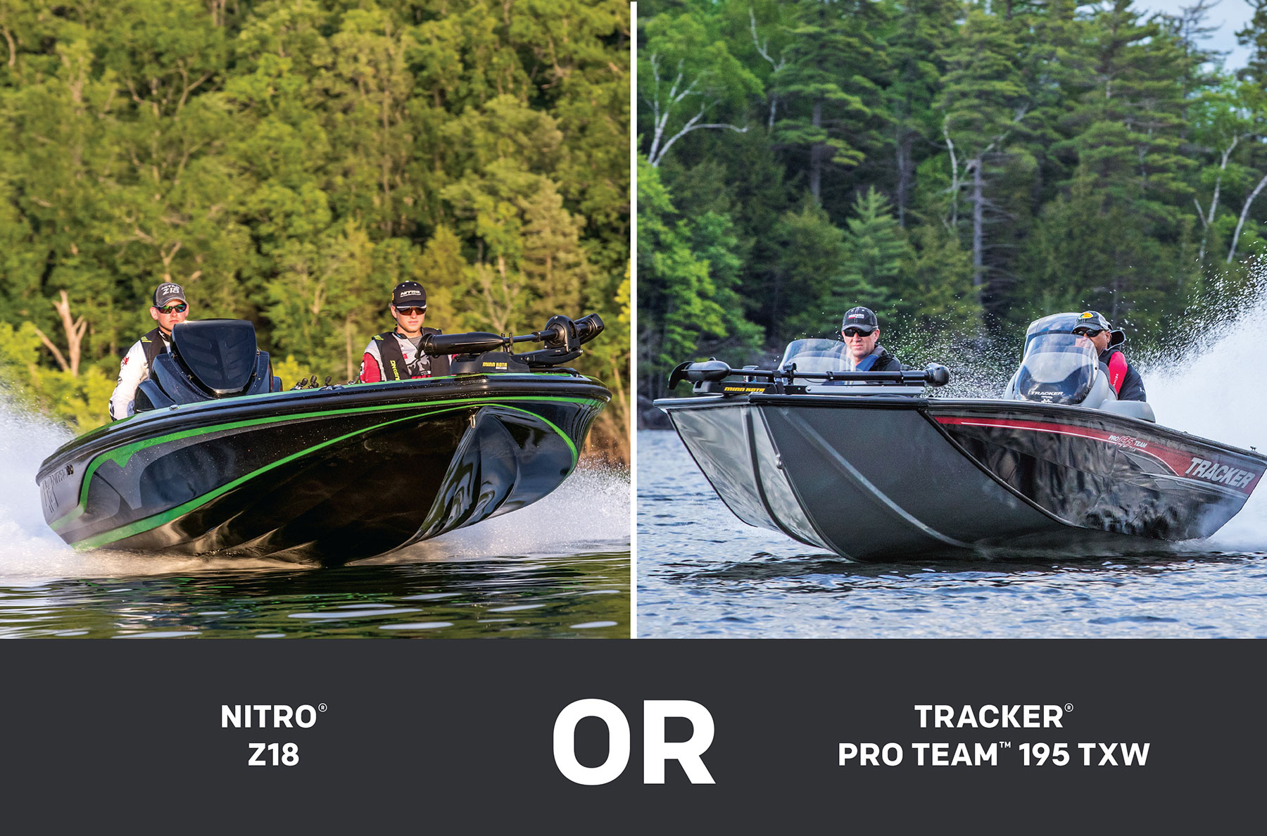 Nitro Boats z18 and Tracker pro team