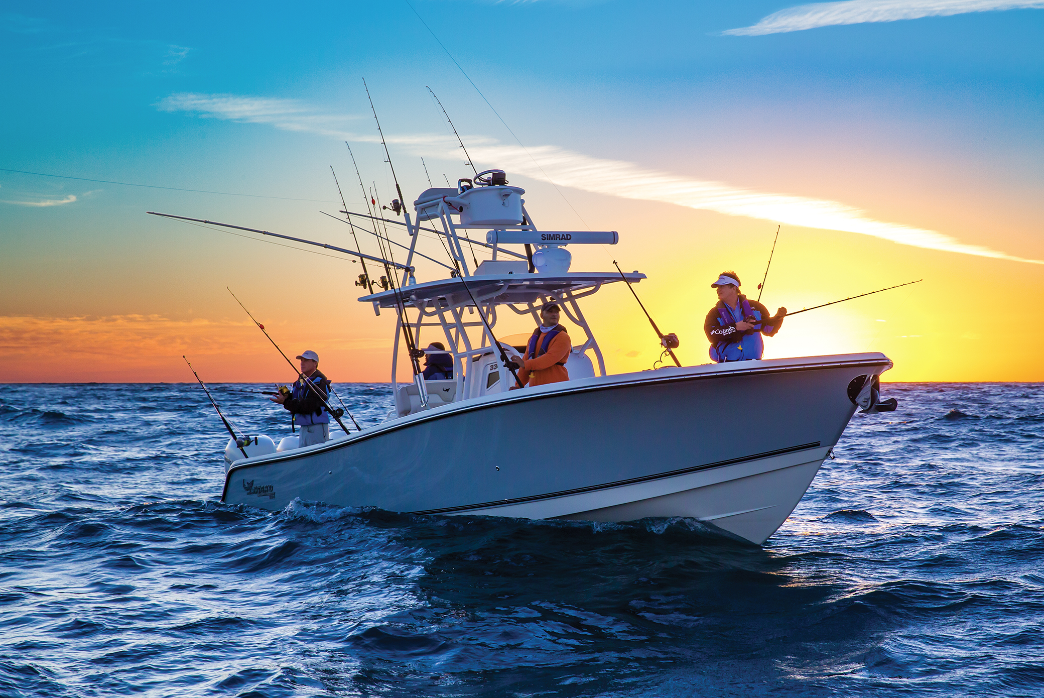 People fishing on Mako boat